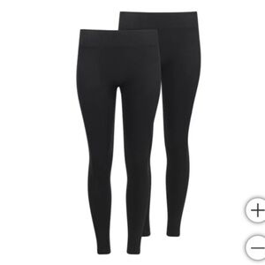 Two (2) Pairs Lemon Fleece Lined Leggings Black Size Small